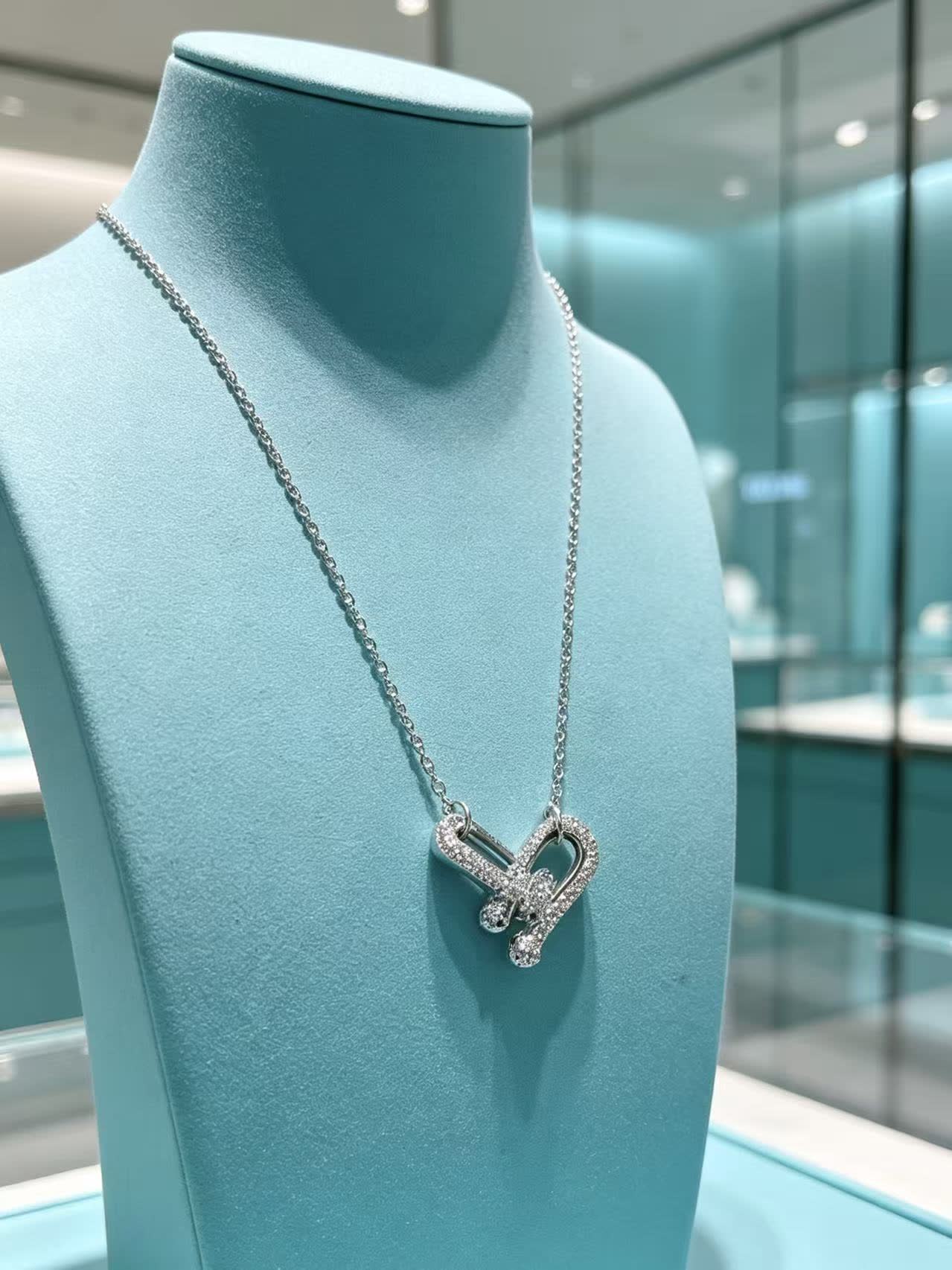 Tiffany & Co. Elsa Peretti® Silver Open Heart Necklace